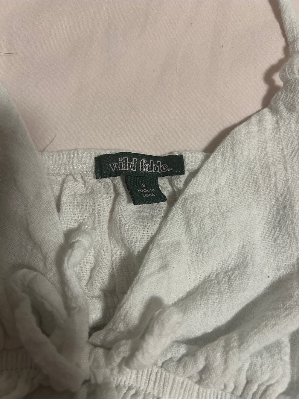 wild fable White Tie-Front Textured Spaghetti-Strap Camisole - Picture 2 of 4